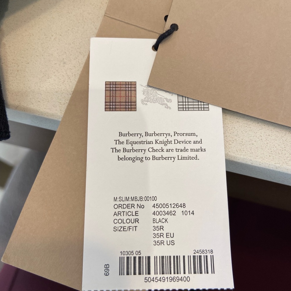 NWT Burberry mens black jeans